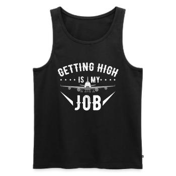 Pilot pilot gifts pilot sayings airplane - Men's Premium Organic Tank Top - black - Front - Michal (187cm)