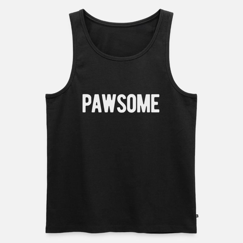Pawsome - Männer Premium Bio Tank Top - Schwarz