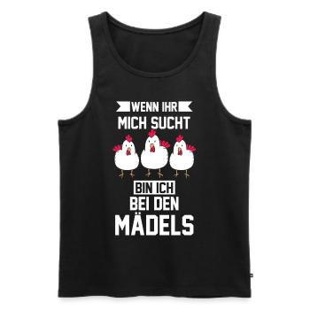 Hühner Hühnerstall Landwirt Bauernhof Lustige Sprü - Männer Premium Bio Tank Top - Schwarz - Vorne - AI Model Male 178 light (178cm)