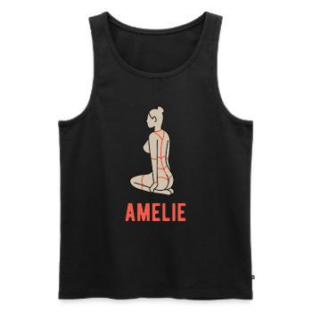 Amelie | Bondage | Sex | BDSM | Kinbaku | Shibari - Männer Premium Bio Tank Top - Schwarz - Vorne - AI Model Male 178 light (178cm)