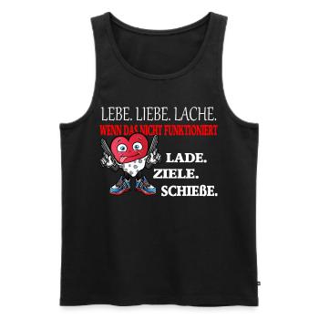 Lebe Liebe Lache Wenn das nicht funktioniert - Männer Premium Bio Tank Top - Schwarz - Vorne - Michal (187cm)