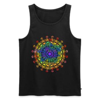 Mandala spirituel avec ornements indiens - Débardeur bio Premium Homme - noir - Devant - Michal (187cm)