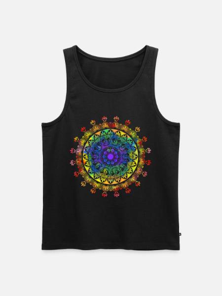 Spiritual mandala with Indian ornaments - Men's Premium Organic Tank Top - black