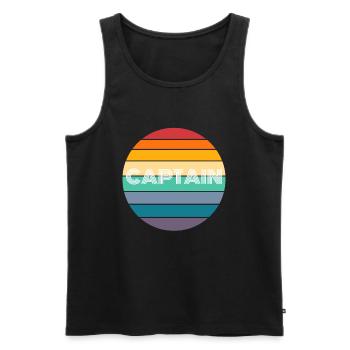Rainbow CAPTAIN Shirt, Retro CAPTAIN, CAPTAIN - Men's Premium Organic Tank Top - black - Front - AI Model Male 178 light (178cm)
