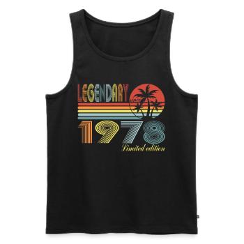 Legendary Since 1978 - 42nd Birthday Present - Men's Premium Organic Tank Top - black - Front - Michal (187cm)