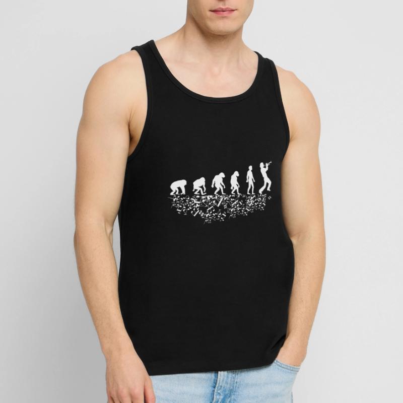Evolution mit Trompeter Männer Premium Bio Tank Top