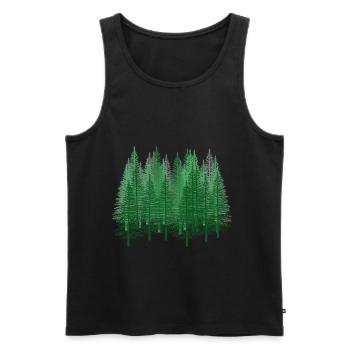 Forest Nature Hiking Forester Nature Conservation Fir Tree - Men's Premium Organic Tank Top - black - Front - Michal (187cm)