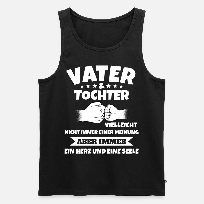 Vater Tochter Geschenkidee - Männer Premium Bio Tank Top - Schwarz