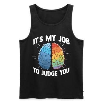 psychologist - Men's Premium Organic Tank Top - black - Front - Michal (187cm)