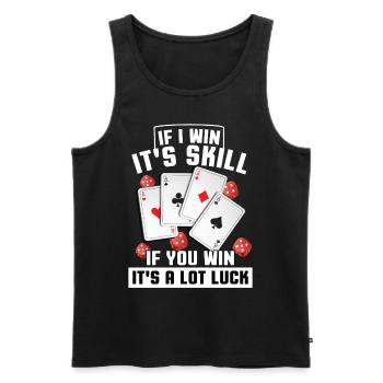 Poker Kartenspiel SiegerTexas Hold'em Pik Bluff - Männer Premium Bio Tank Top - Schwarz - Vorne - AI Model Male 178 light (178cm)