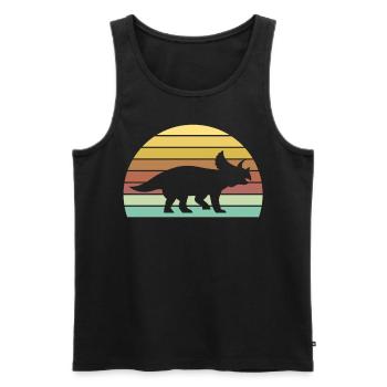 Triceratops - Männer Premium Bio Tank Top - Schwarz - Vorne - AI Model Male 178 light (178cm)