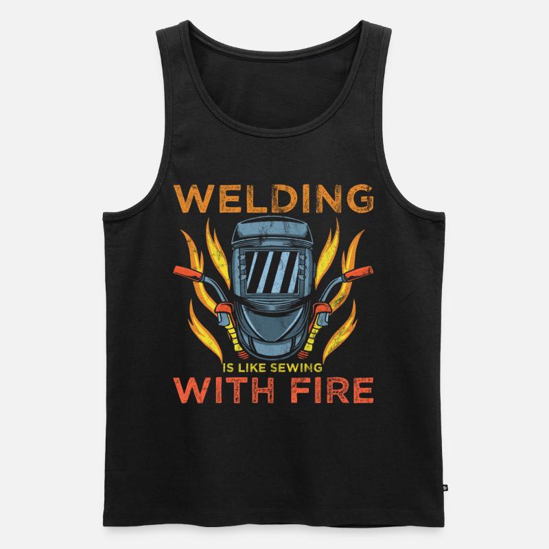 Schweißen Schweißer Spruch Geschenk - Männer Premium Bio Tank Top - Schwarz