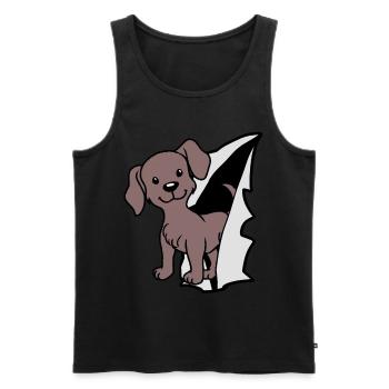 Chien Chiens Propriétaire de chien Amoureux des chiens Enfants - Débardeur bio Premium Homme - noir - Devant - Michal (187cm)