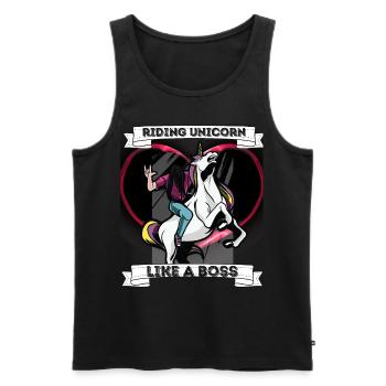 Einhorn Metal Reiten Geschenkidee Boss - Männer Premium Bio Tank Top - Schwarz - Vorne - AI Model Male 178 light (178cm)