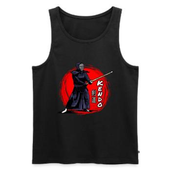 Kendo Aikido Martial Arts Fighter - Men's Premium Organic Tank Top - black - Front - Michal (187cm)