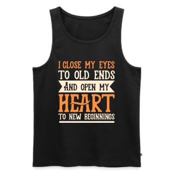 Neuanfang inspirierender Spruch Motivation Mut - Männer Premium Bio Tank Top - Schwarz - Vorne - AI Model Male 178 light (178cm)