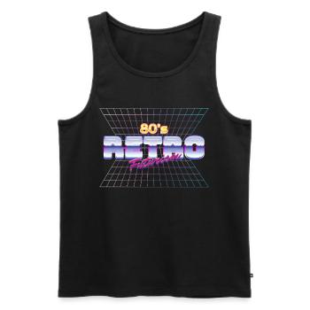80's Retro Vintage Disco 80er Geschenk - Männer Premium Bio Tank Top - Schwarz - Vorne - Michal (187cm)