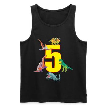 5. Geburtstag 5 Jahre Dino Saurier Dinosaurier - Männer Premium Bio Tank Top - Schwarz - Vorne - AI Model Male 178 light (178cm)