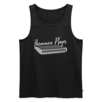 Harmonica Player Mundharmonika Harmonika Geschenk - Männer Premium Bio Tank Top - Schwarz - Vorne - AI Model Male 178 light (178cm)