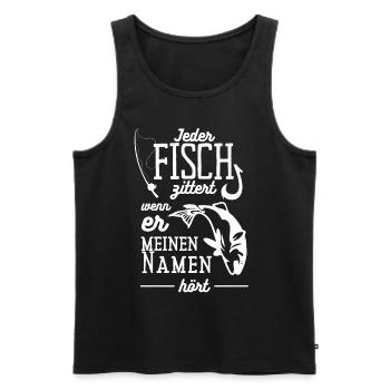 Fisch Angeln Angler Fischer Angel Haken Geschenk - Männer Premium Bio Tank Top - Schwarz - Vorne - Michal (187cm)