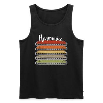 Vintage Harmonica Retro Harmonica Gift - Men's Premium Organic Tank Top - black - Front - Michal (187cm)