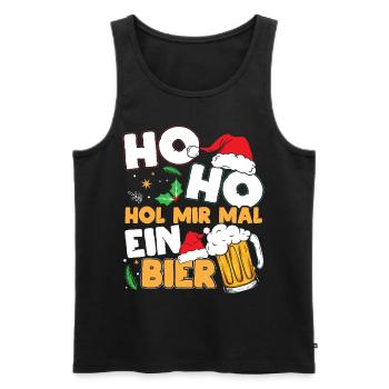 Ho Ho Hol Mir Mal Ein Bier - Männer Premium Bio Tank Top - Schwarz - Vorne - Michal (187cm)