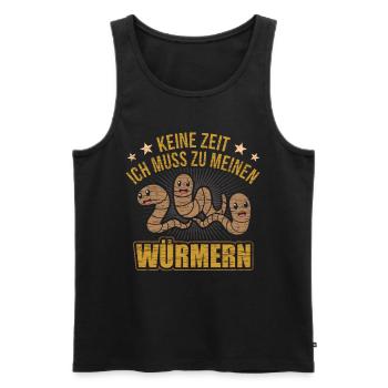 Würmer Spruch Wurmzucht Vermikultur - Männer Premium Bio Tank Top - Schwarz - Vorne - Michal (187cm)