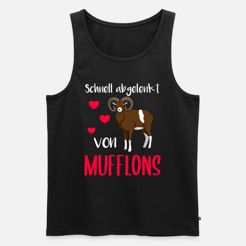 Mufflon Wildschaf Muffelwild - Männer Premium Bio Tank Top - Schwarz