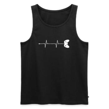 Gamer Controller Puls Herzschlag Gaming Geschenk - Männer Premium Bio Tank Top - Schwarz - Vorne - Michal (187cm)