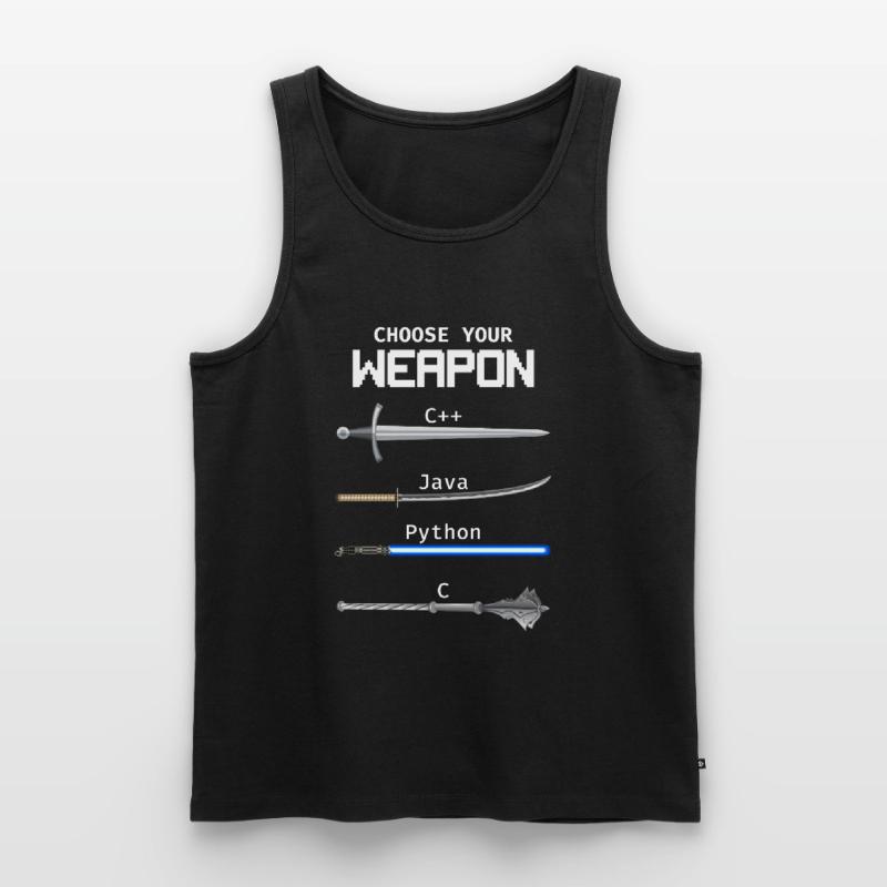 Choisissez votre programmeur Java Python Weapon C Débardeur bio Premium Homme