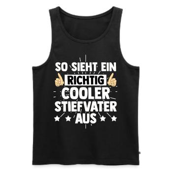 Stiefvater - Männer Premium Bio Tank Top - Schwarz - Vorne - Michal (187cm)