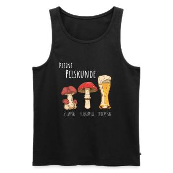 Pils Bier Kleine Pilzkunde Pilze sammeln - Männer Premium Bio Tank Top - Schwarz - Vorne - AI Model Male 178 light (178cm)