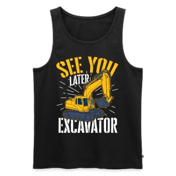 Excavator construction work road construction dredging work - Men's Premium Organic Tank Top - black - Front - AI Model Male 178 light (178cm)