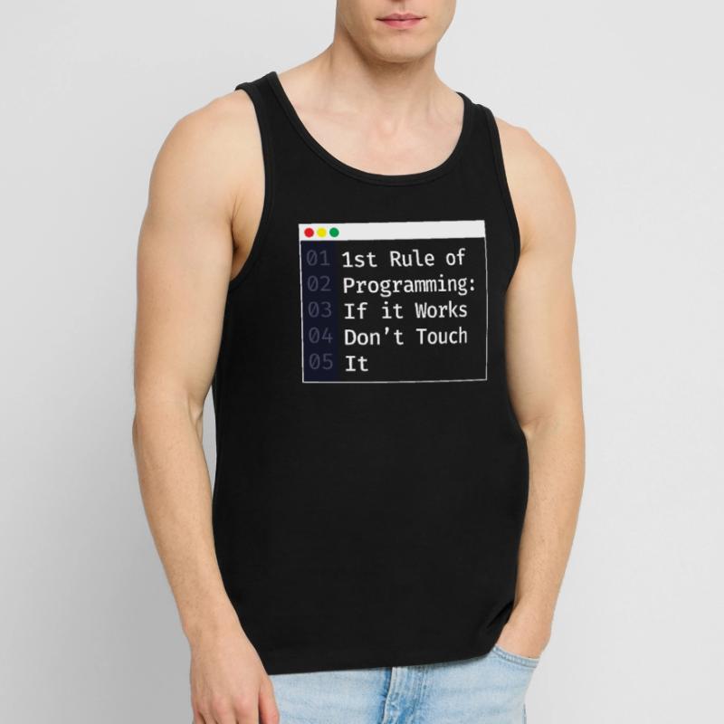 1st Rule Of Programming Programmer Coding Men's Premium Organic Tank Top