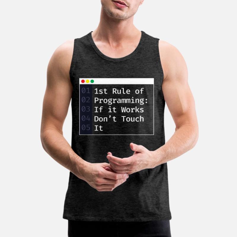 1st Rule Of Programming Programmer Coding Men's Premium Organic Tank Top