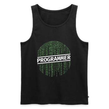 Programmer Programmierer Coding - Männer Premium Bio Tank Top - Schwarz - Vorne - AI Model Male 178 light (178cm)