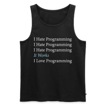 I Hate Programming Programmierer Coding - Männer Premium Bio Tank Top - Schwarz - Vorne - AI Model Male 178 light (178cm)