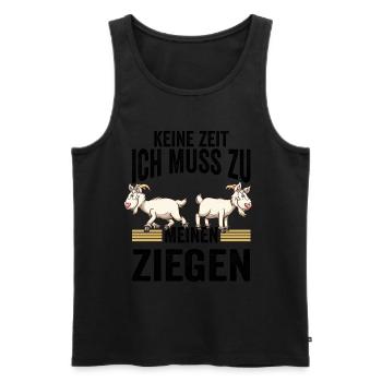 Ziege Ziegenbock Hirte Ziegenzucht Ziegenstall Lus - Männer Premium Bio Tank Top - Schwarz - Vorne - Michal (187cm)