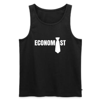Economie Micro Macro Économie Economie - Débardeur bio Premium Homme - noir - Devant - AI Model Male 178 light (178cm)