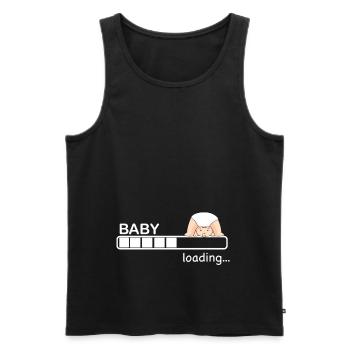 Baby loading Nachwuchs schwangerschafts geschenk - Männer Premium Bio Tank Top - Schwarz - Vorne - Michal (187cm)