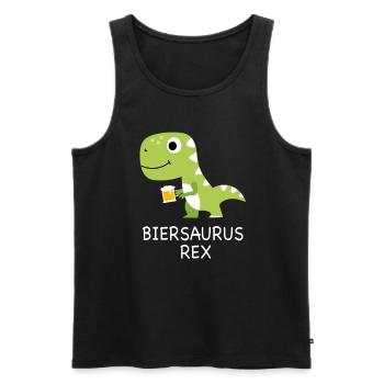 Biersaurus Rex - Bier Dino Dinosaurier Geschenk - Männer Premium Bio Tank Top - Schwarz - Vorne - Michal (187cm)