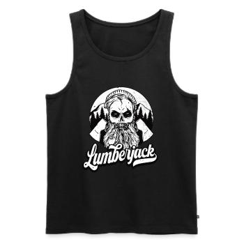 Lumberjack skull lumberjack vintage forester - Men's Premium Organic Tank Top - black - Front - AI Model Male 178 light (178cm)