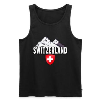 Schweiz Heimat Berge Schweizer - Männer Premium Bio Tank Top - Schwarz - Vorne - AI Model Male 178 light (178cm)