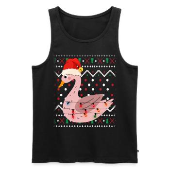 Noël laid de cygne - Débardeur bio Premium Homme - noir - Devant - Michal (187cm)