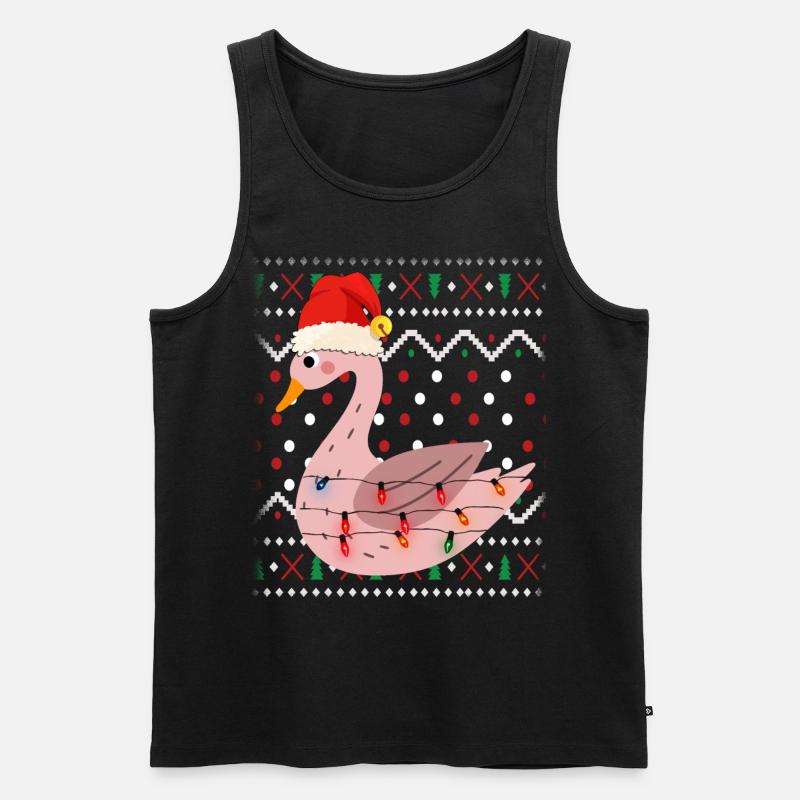 Schwan Ugly Christmas - Männer Premium Bio Tank Top - Schwarz