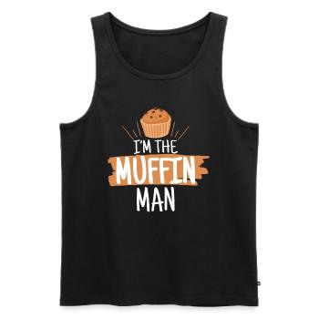 Je suis le muffin Guy Cupcakes - Débardeur bio Premium Homme - noir - Devant - AI Model Male 178 light (178cm)