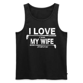 Golf saying husbands golfers joke gift - Men's Premium Organic Tank Top - black - Front - AI Model Male 178 light (178cm)