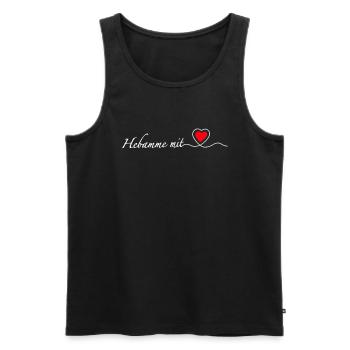 Hebamme Herz Geburtshelferin Hebamme Ausbildung - Männer Premium Bio Tank Top - Schwarz - Vorne - AI Model Male 178 light (178cm)