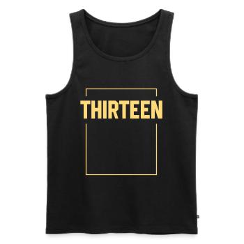 Treize Turning 13 - Cadeau d'anniversaire - Débardeur bio Premium Homme - noir - Devant - Michal (187cm)