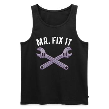 M. Fix It Handyman Tool Cadeau d'amélioration de l'habitat - Débardeur bio Premium Homme - noir - Devant - AI Model Male 178 light (178cm)